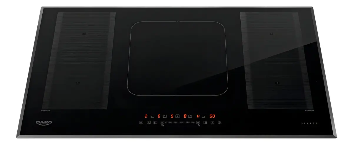 Cooktop de Indução 5 Bocas Dako Select com 2 Zonas Flexíveis e 7200W com Mesa em Vidro Cerâmico 220 V — foto 3 de 7
