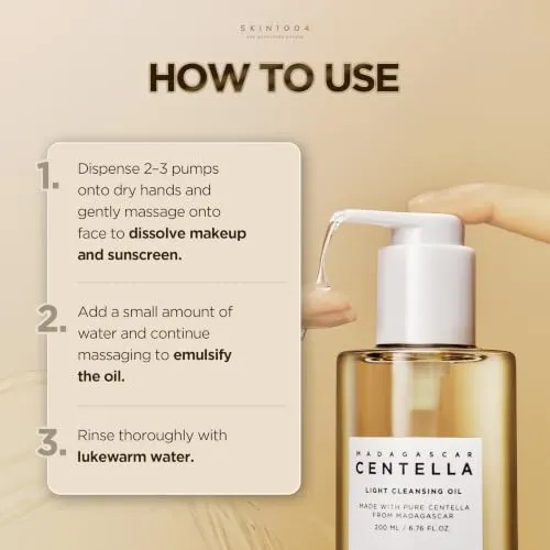 SKIN1004 - CENTELLA LIGHT CLEANSING OIL 200ML — foto 7 de 9