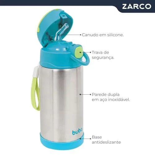 BUBA Garrafa Térmica Parede Dupla 400 Ml - Azul, Azul, Tamanho único — foto 4 de 6