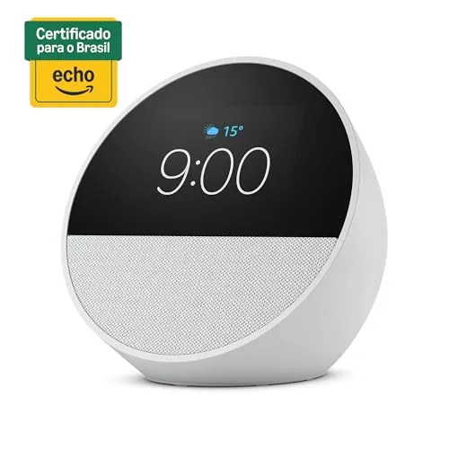 Echo Spot com Alexa (Geração mais recente) | Despertador inteligente com som vibrante | Cor Branca, com Acesso Antecipado à Alexa+ — foto 3 de 9