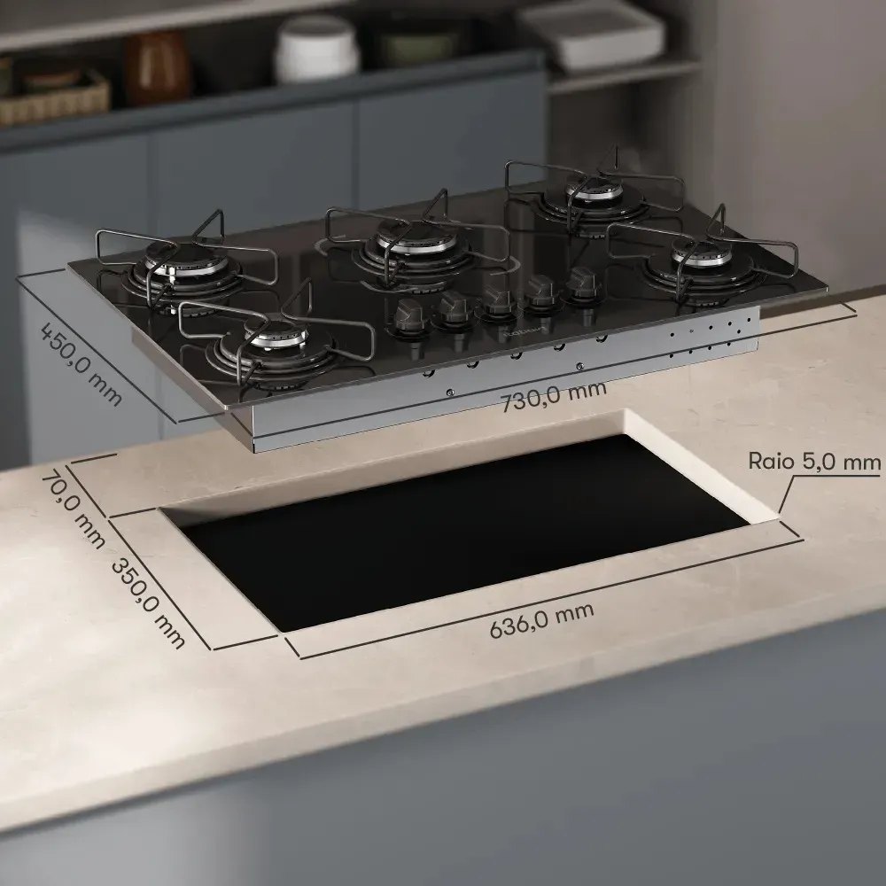 Cooktop Itatiaia Essencial 5 Bocas Preto — foto 6 de 7