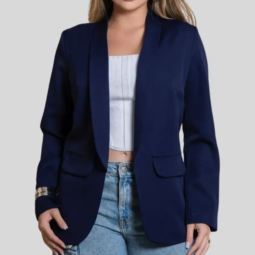 Blazer Feminino Alfaiataria Max Casual Social Elegante Chick — foto 2 de 7