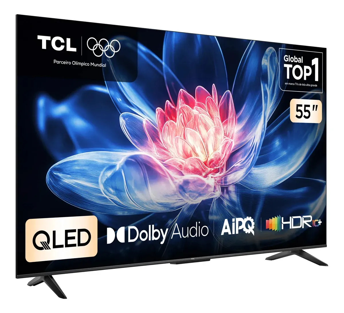 Smart TV TCL 55 Polegadas QLED 4K T6C WiFi Bluetooth Google TV Tela HVA e HDR10+ 55T6C — foto 5 de 8