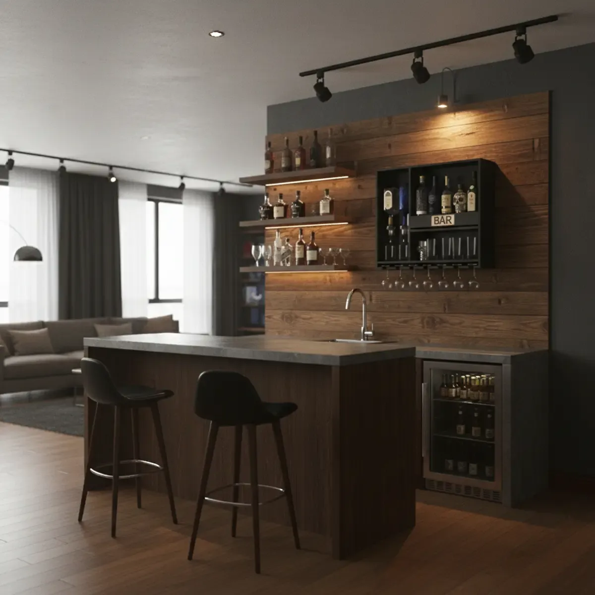 Adegashow ® - Barzinho Parede Bar Adega Suspensa Porta Taças Porta Copos Suporte Bebidas Aparador Sala Decoração Cantinho Churrasco Área Gourmet Com 2 Dosadores Automáticos Preto Fosco — foto 7 de 8