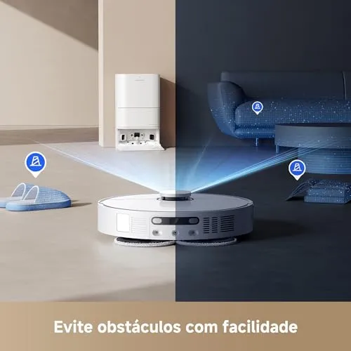 Dreame D20 Ultra Aspirador robô e Mopa, Sucção 13.000Pa, esvaziamento automático, limpeza automática da mopa, elevação da mopa, detecção ultrassônica de tapetes, fácil manutenção, 127v — foto 7 de 10