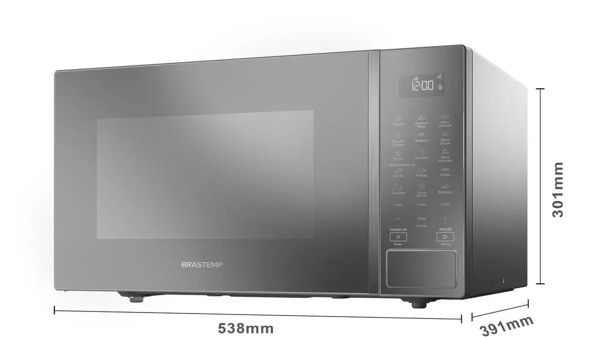 Micro-ondas Brastemp 32L Cinza com Menu Gourmet - BMS46AR — foto 6 de 7