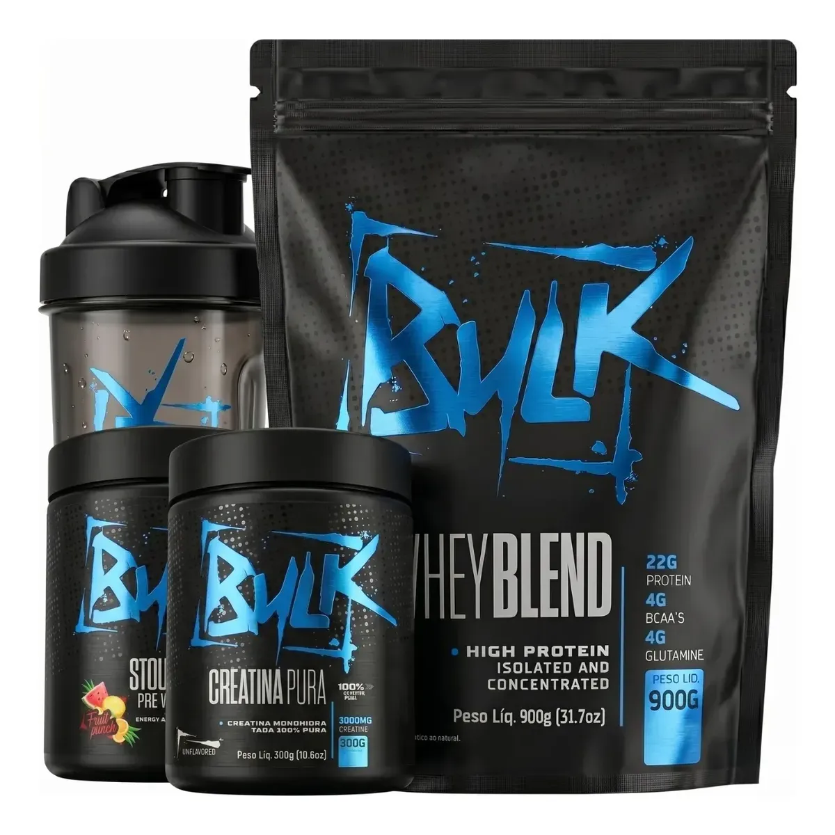 Kit Whey Protein Isolado + Creatina + Pré Treino + Shaker — foto 3 de 5