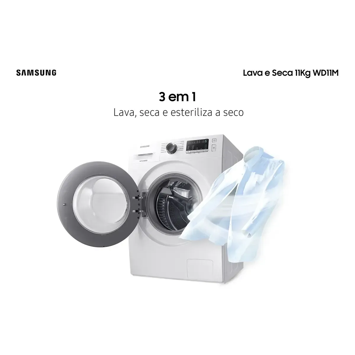 Lava E Seca Samsung Wd11m Com Digital Inverter Branca 11kg Cor Branco — foto 5 de 7