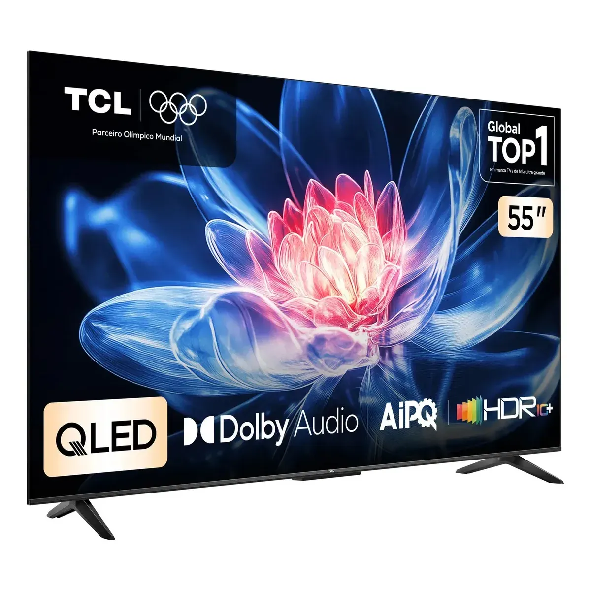 Smart TV TCL 55 Polegadas QLED 4K T6C WiFi Bluetooth Google TV Tela HVA e HDR10+ 55T6C — foto 4 de 8