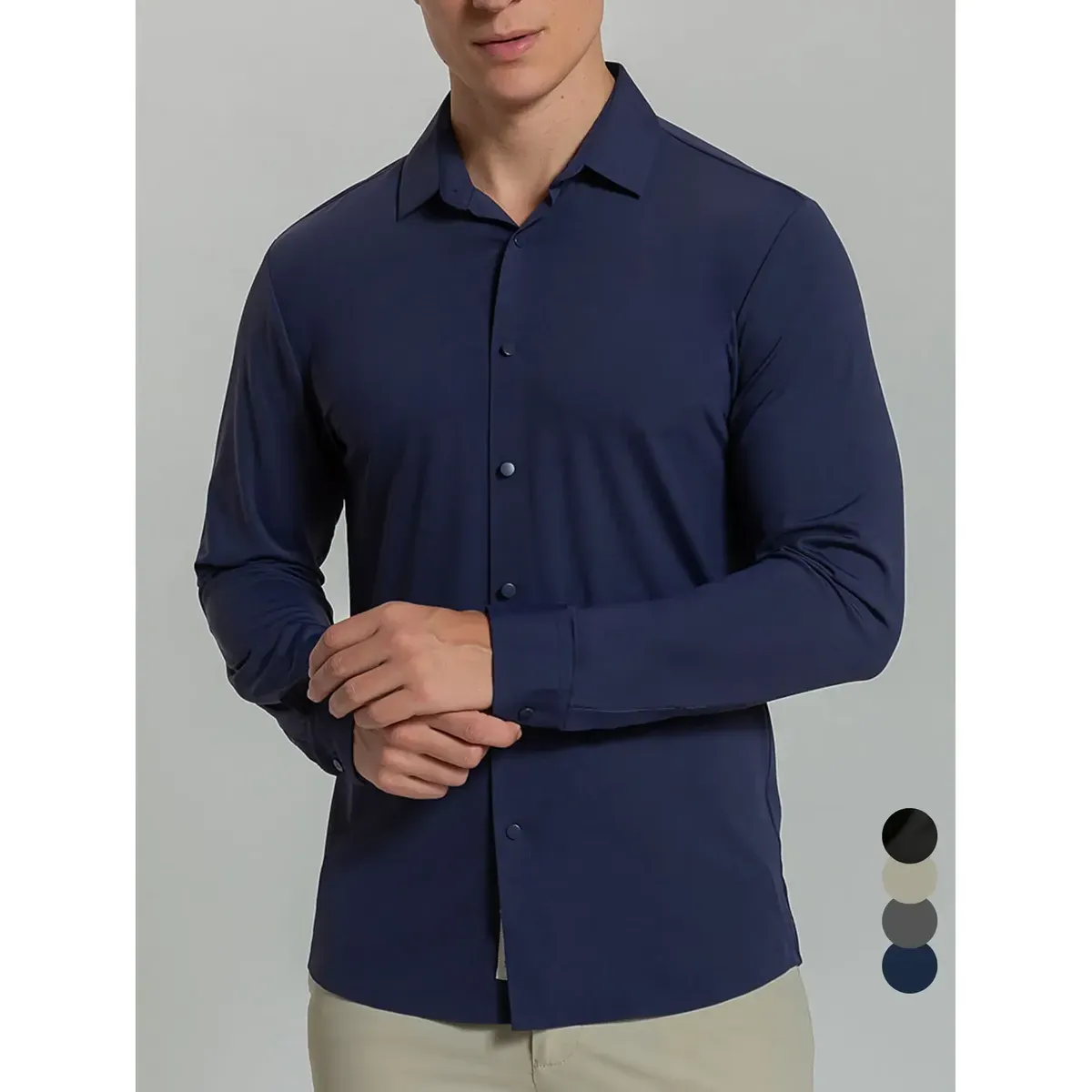 Camisa Masculina Poliamida Sem Costura Manga Longa Premium — foto 2 de 6