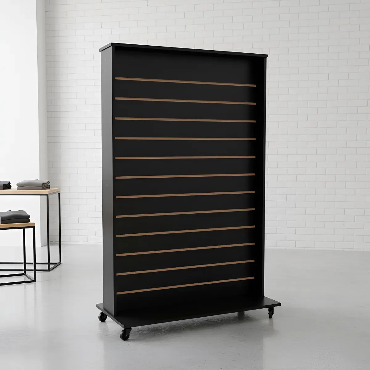 Expositor 1,5 Dupla Face Canaletado Pr 90x150 C/ Rodizio Gel