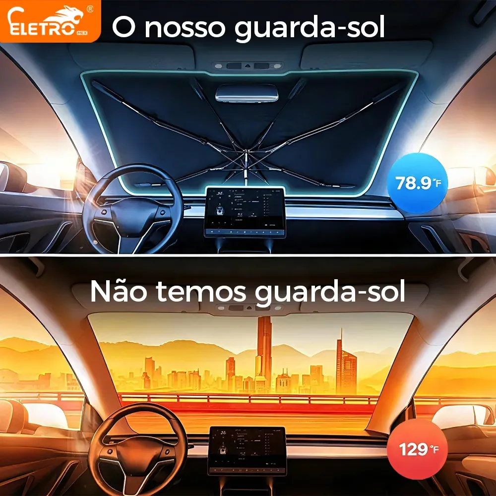 Quebra Sol Para Brisa Carro Protetor Solar Chuva(olho Preto) — foto 6 de 7