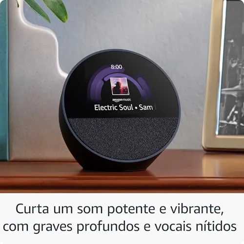Echo Spot com Alexa (Geração mais recente) | Despertador inteligente com som vibrante | Cor Branca, com Acesso Antecipado à Alexa+ — foto 5 de 9
