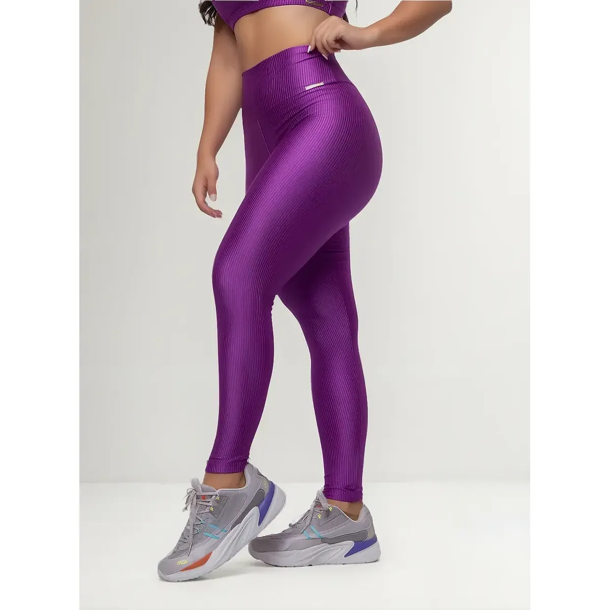 Legging Fitness Malha Trilobal Canelada Feminina Academia — foto 5 de 6