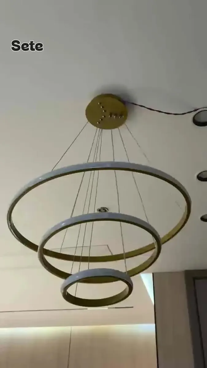Lustre Led Sala Moderno 60w, 3 Arcos Pendente Luminária Teto — foto 4 de 7