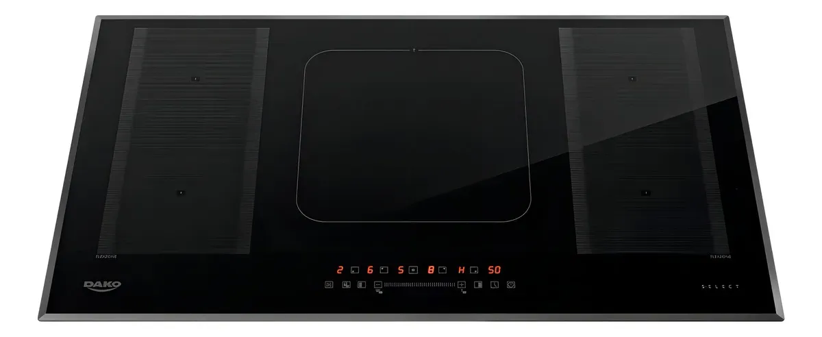 Cooktop de Indução 5 Bocas Dako Select com 2 Zonas Flexíveis e 7200W com Mesa em Vidro Cerâmico 220 V — foto 2 de 7
