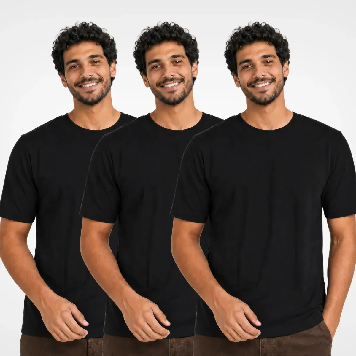 Kit 3 Camisetas Básica Masculina Unissex Lisa 100% Algodão — foto 2 de 3