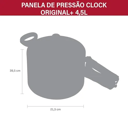 Panela de Pressão Clock Original com Fechamento Interno 4,5 Litros — foto 8 de 8