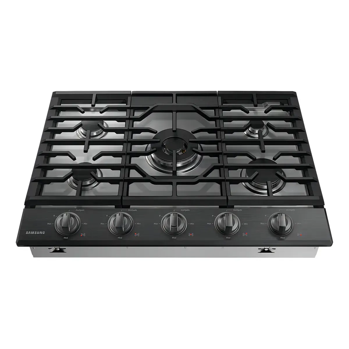 COOKTOP A GÁS SAMSUNG WI-FI COM 5 QUEIMADORES DUPLA CHAMA EM AÇO INOX PRETO 127V — foto 3 de 7