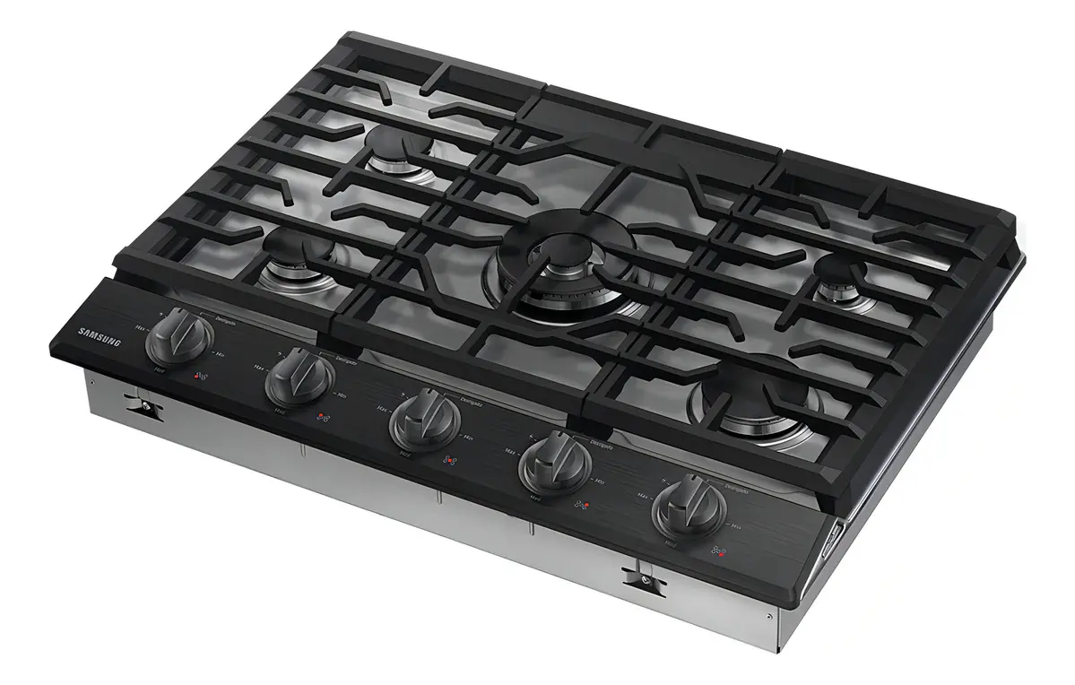 COOKTOP A GÁS SAMSUNG WI-FI COM 5 QUEIMADORES DUPLA CHAMA EM AÇO INOX PRETO 127V — foto 6 de 7